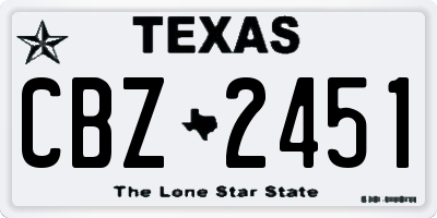 TX license plate CBZ2451