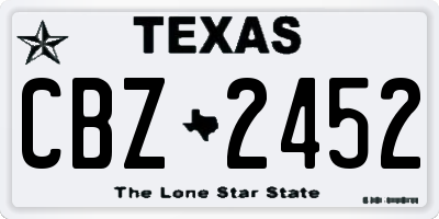 TX license plate CBZ2452