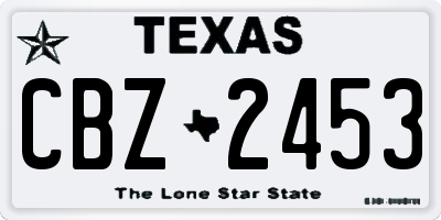 TX license plate CBZ2453