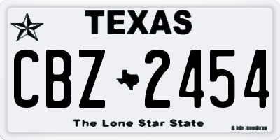 TX license plate CBZ2454