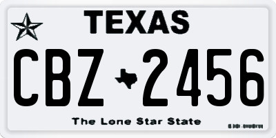 TX license plate CBZ2456