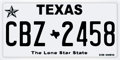 TX license plate CBZ2458