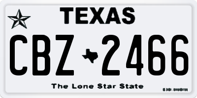 TX license plate CBZ2466