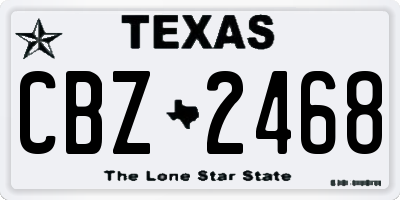 TX license plate CBZ2468