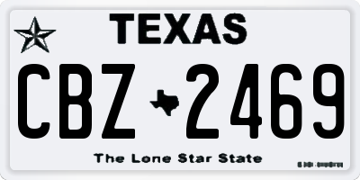 TX license plate CBZ2469