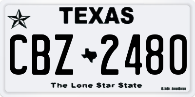 TX license plate CBZ2480