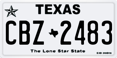 TX license plate CBZ2483