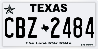 TX license plate CBZ2484