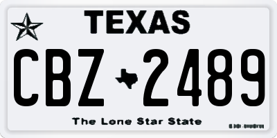 TX license plate CBZ2489
