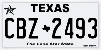 TX license plate CBZ2493