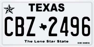 TX license plate CBZ2496