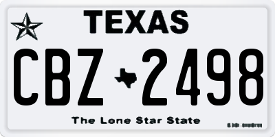 TX license plate CBZ2498