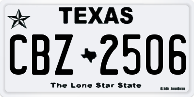 TX license plate CBZ2506