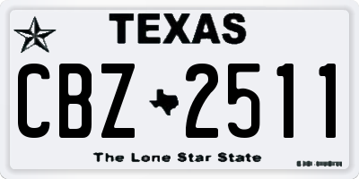 TX license plate CBZ2511