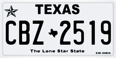 TX license plate CBZ2519