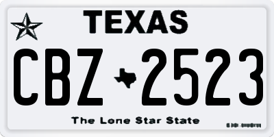 TX license plate CBZ2523