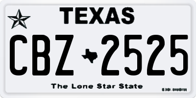 TX license plate CBZ2525