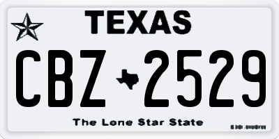 TX license plate CBZ2529