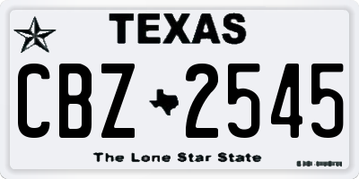 TX license plate CBZ2545