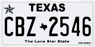 TX license plate CBZ2546