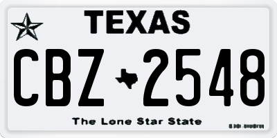 TX license plate CBZ2548