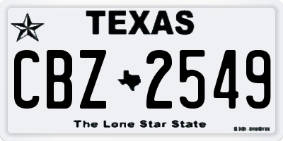 TX license plate CBZ2549