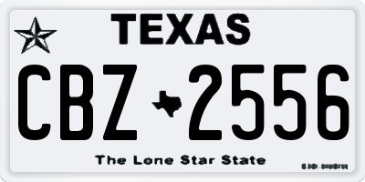 TX license plate CBZ2556