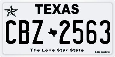 TX license plate CBZ2563