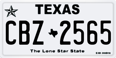 TX license plate CBZ2565