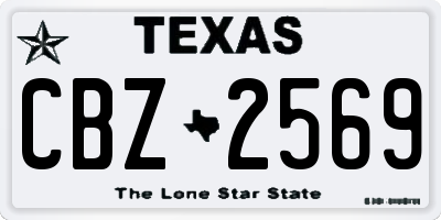TX license plate CBZ2569