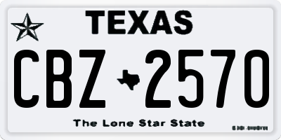 TX license plate CBZ2570