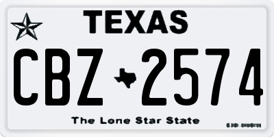 TX license plate CBZ2574