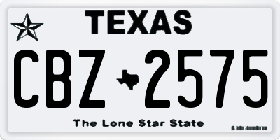 TX license plate CBZ2575
