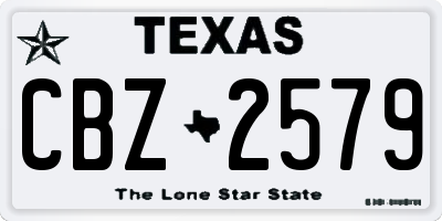 TX license plate CBZ2579