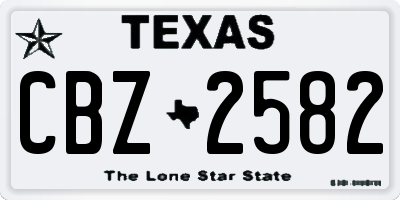 TX license plate CBZ2582