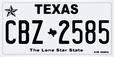 TX license plate CBZ2585