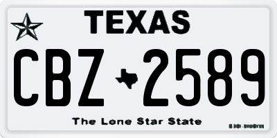 TX license plate CBZ2589