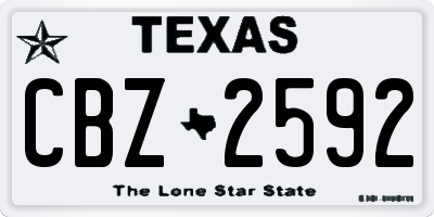 TX license plate CBZ2592