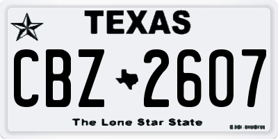 TX license plate CBZ2607
