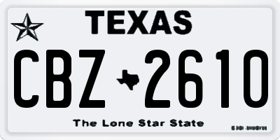 TX license plate CBZ2610
