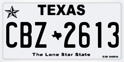 TX license plate CBZ2613