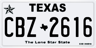 TX license plate CBZ2616