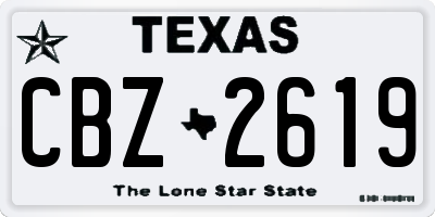 TX license plate CBZ2619