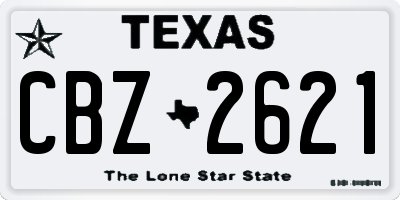 TX license plate CBZ2621