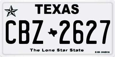 TX license plate CBZ2627