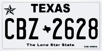 TX license plate CBZ2628