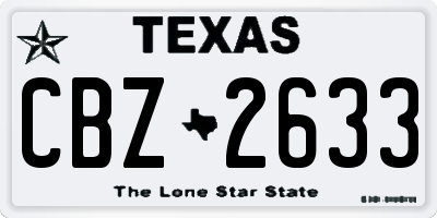 TX license plate CBZ2633