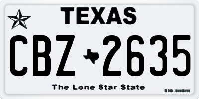 TX license plate CBZ2635