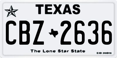 TX license plate CBZ2636