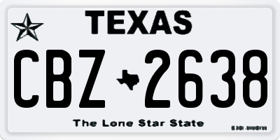 TX license plate CBZ2638